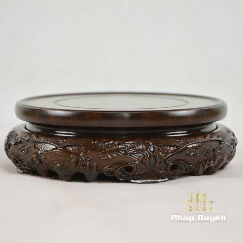 Đế Gỗ Gụ Tròn Cao Cấp CC01, Kích Cỡ Từ 4.5x7.6cm... 4.5x13.8cm - Ảnh 2