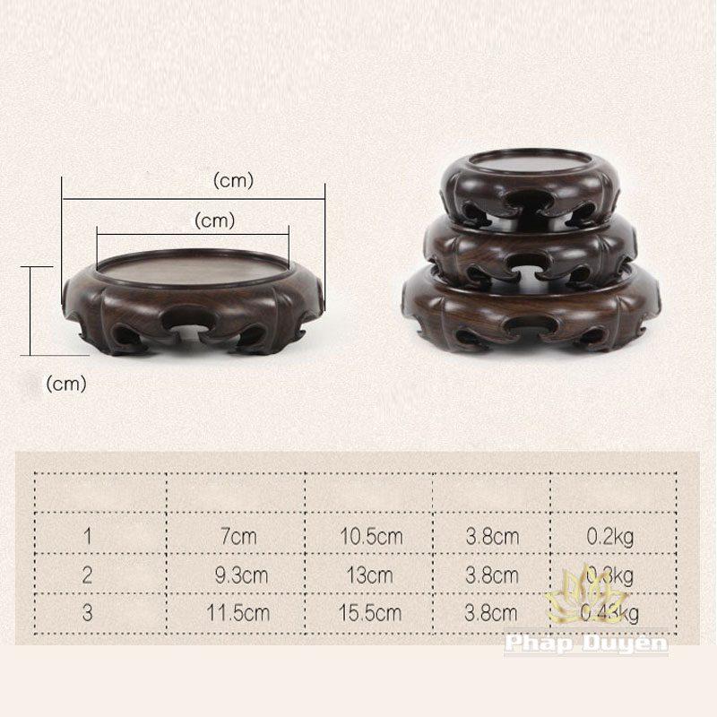 Đế Gỗ Mun Tròn Cao Cấp CC02, Nhiều Kích Cỡ - Ảnh 5