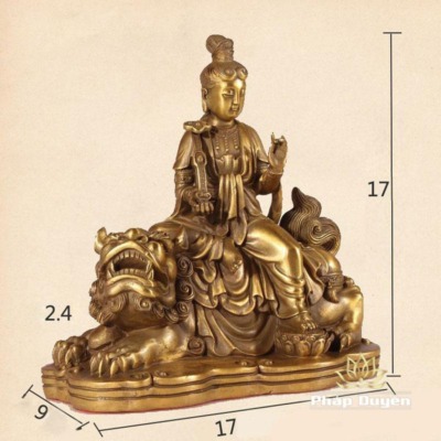 Alternative view of Tượng Đức Văn Thù - Phổ Hiền Bằng Đồng, Cao 17cm