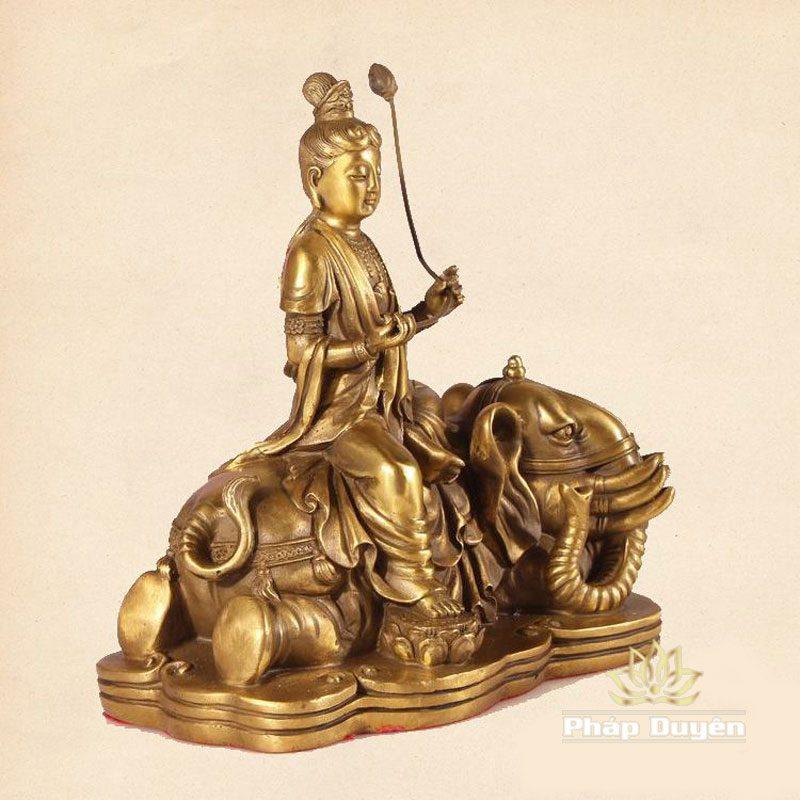 Tượng Đức Văn Thù - Phổ Hiền Bằng Đồng, Cao 17cm - Ảnh 5