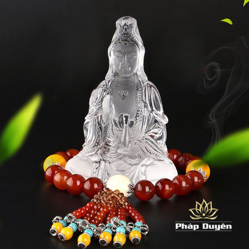 Tượng Đức Quan Âm Bằng Lưu Ly, Cao 14cm, Để Xe Hơi (ô tô), Để Bàn Làm Việc - Ảnh 7