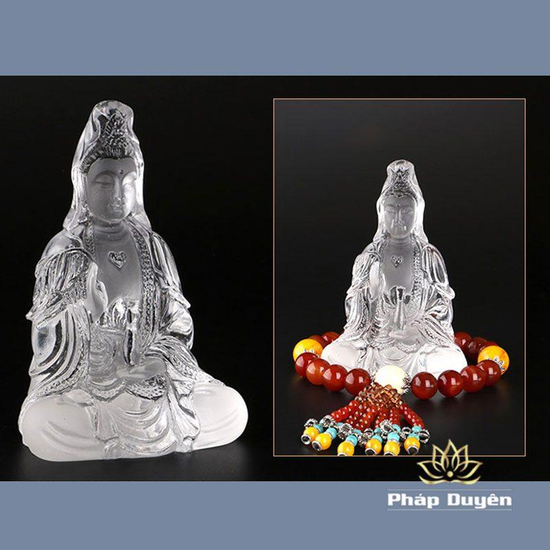 Tượng Đức Quan Âm Bằng Lưu Ly, Cao 14cm, Để Xe Hơi (ô tô), Để Bàn Làm Việc - Ảnh 6