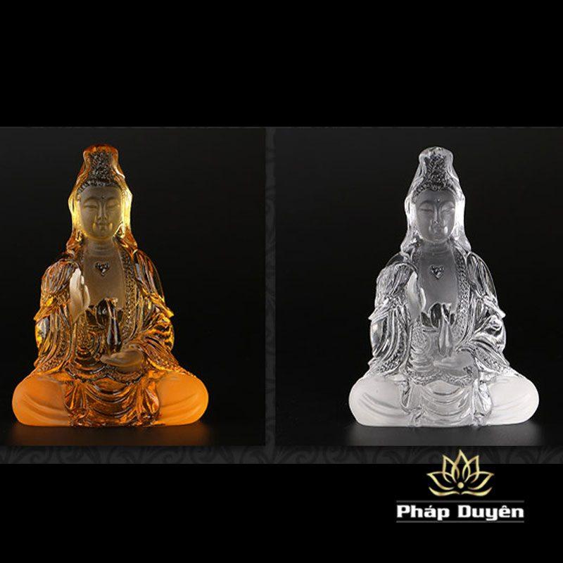 Tượng Ngài Quan Âm Bằng Lưu Ly, Cao 14cm Để Xe Hơi (ô tô), Để Bàn Làm Việc - Ảnh 7