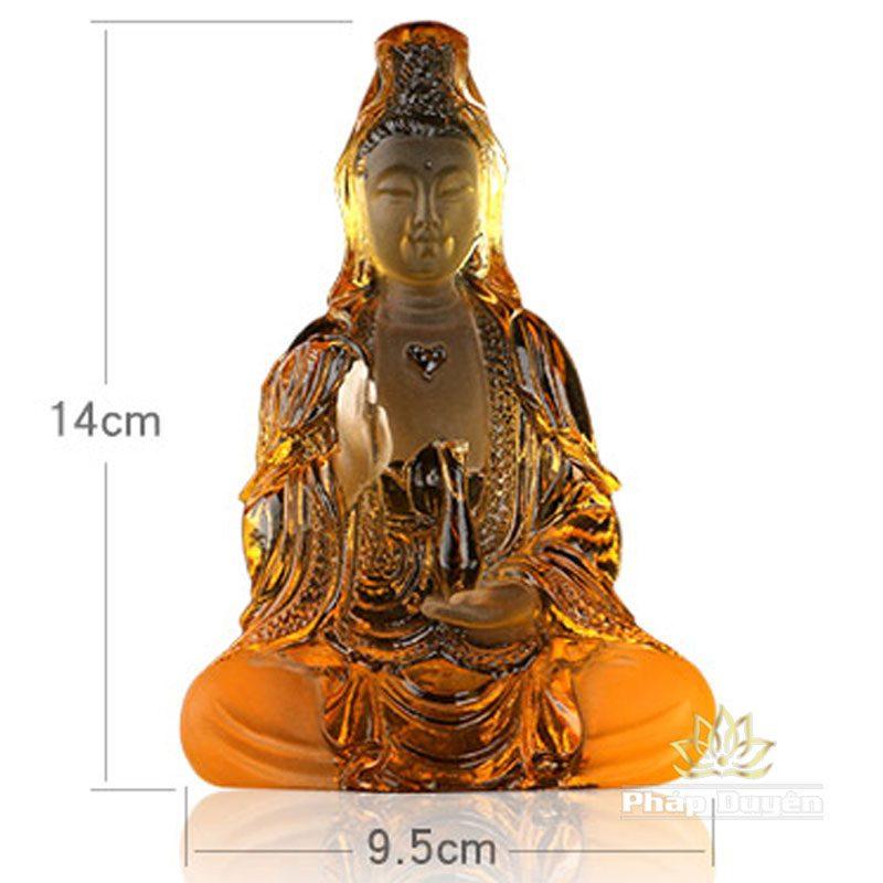 Tượng Ngài Quan Âm Bằng Lưu Ly, Cao 14cm Để Xe Hơi (ô tô), Để Bàn Làm Việc - Ảnh 6