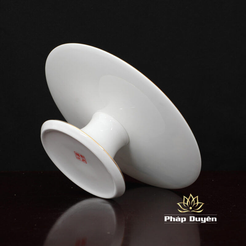Đĩa Sứ Trắng Hoa Sen Hồng Lá Xanh, Kích Thước 23cm - Ảnh 5