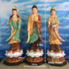 Tượng Tây Phương Tam Thánh Đứng Sơn Mầu Cổ, Sen Trắng Hồng, Chất Liệu Composite, Cao 140cm - ảnh 10