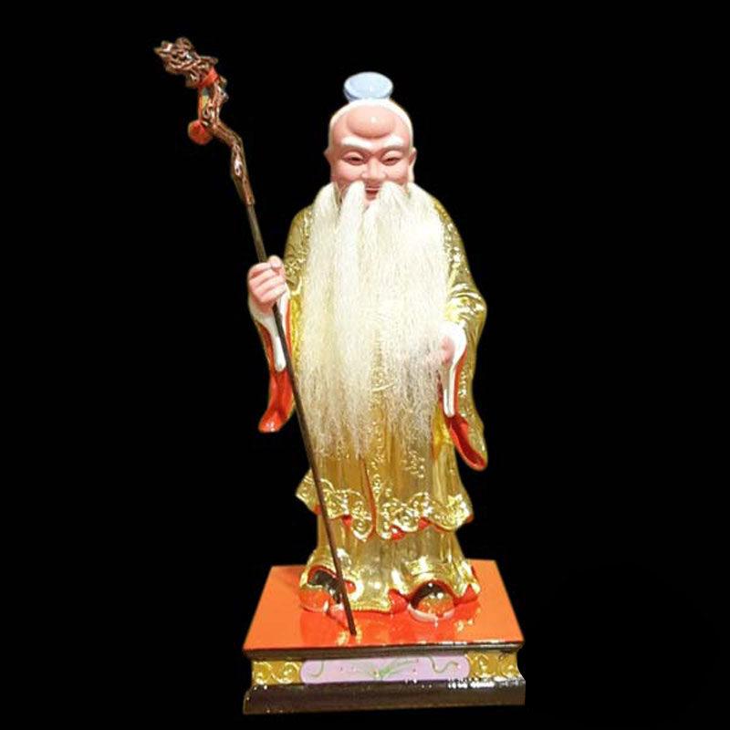 Tượng Thần Tiên Đạo_Thánh Đứng, Composit Sơn Vàng, Cao 41cm