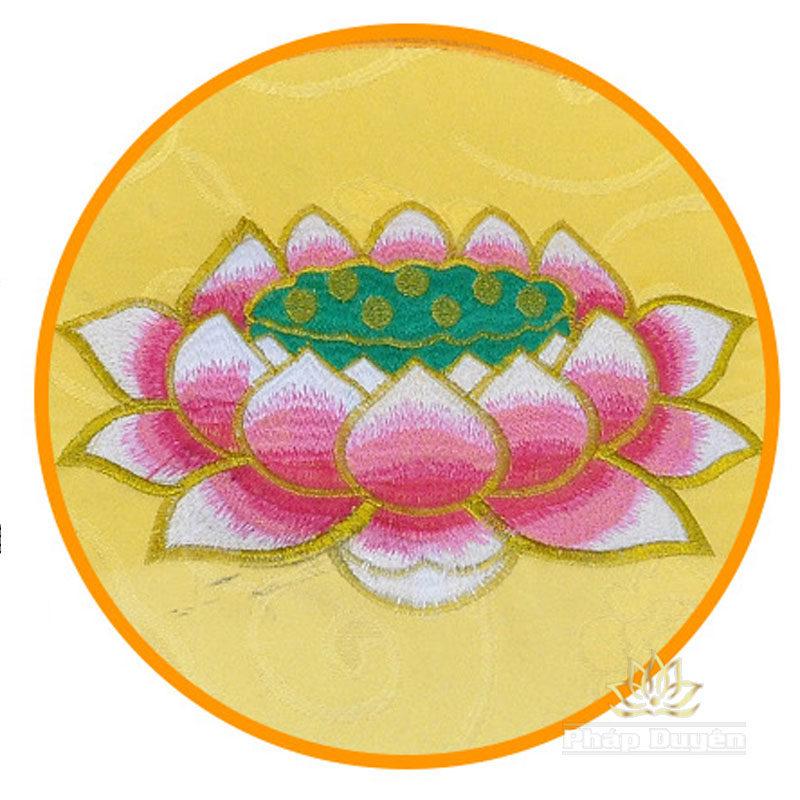 Đệm Quỳ Lễ Phật Hình Tròn Thêu Hoa Sen, Kích Cỡ 50x23cm, 60x25cm - Ảnh 4