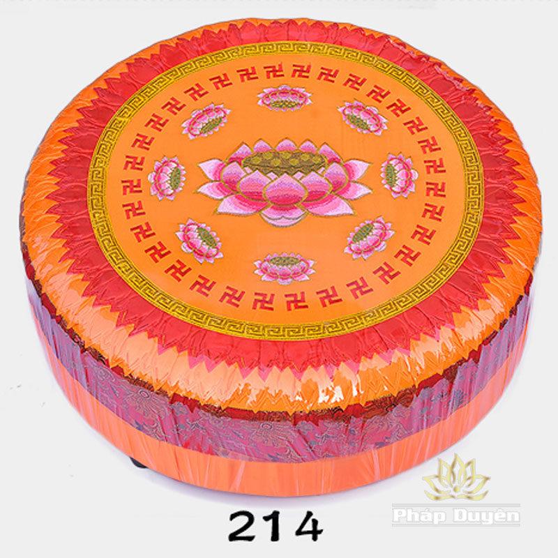 Đệm Quỳ Lễ Phật Hình Tròn Thêu Hoa Sen, Kích Cỡ 50x23cm, 60x25cm - Ảnh 6
