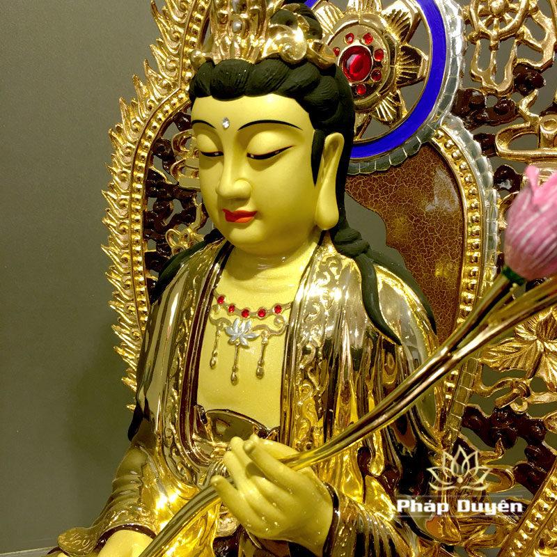 Bộ Tượng Tây Phương Tam Thánh Ngồi, Bằng Đồng Đài Loan Mạ Vàng, Kích Thước 48x29x29cm (Tổng Cao 59cm) - Ảnh 13