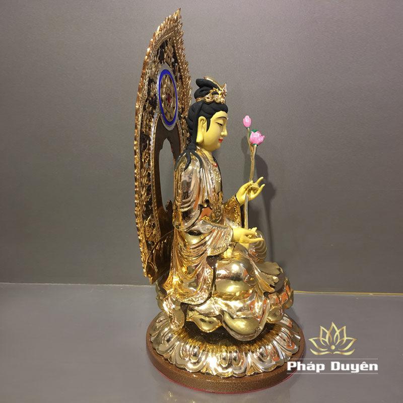 Bộ Tượng Tây Phương Tam Thánh Ngồi, Bằng Đồng Đài Loan Mạ Vàng, Kích Thước 48x29x29cm (Tổng Cao 59cm) - Ảnh 15
