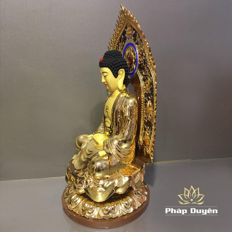 Bộ Tượng Tây Phương Tam Thánh Ngồi, Bằng Đồng Đài Loan Mạ Vàng, Kích Thước 48x29x29cm (Tổng Cao 59cm) - Ảnh 7