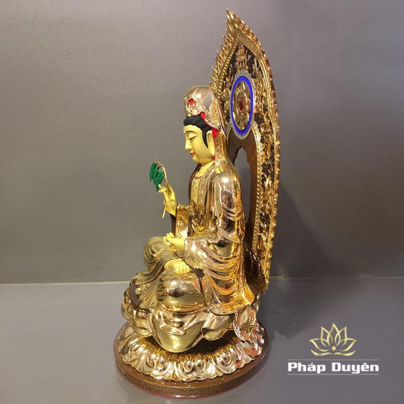 Bộ Tượng Tây Phương Tam Thánh Ngồi, Bằng Đồng Đài Loan Mạ Vàng, Kích Thước 48x29x29cm (Tổng Cao 59cm) - Ảnh 11
