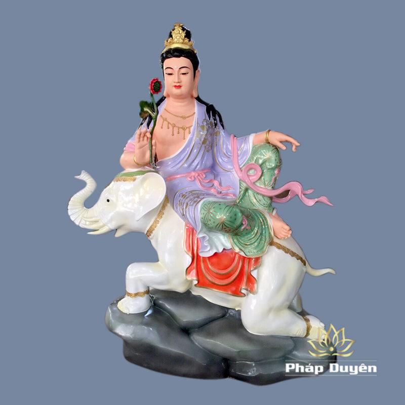 Tượng Đức Văn Thù - Phổ Hiền Cưỡi Thú Bằng Composit, Cao 90cm - Ảnh 2
