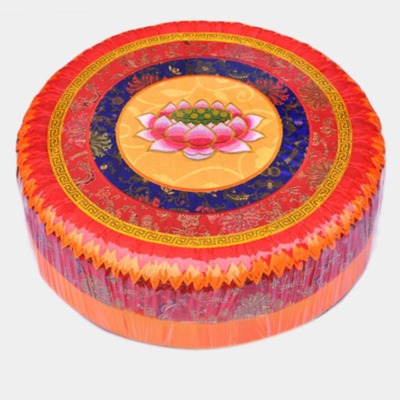 Đệm Quỳ Lễ Phật Hình Tròn Thêu Hoa Sen, Kích Cỡ 50x23cm, 60x25cm