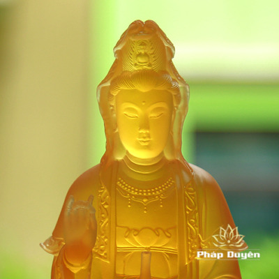 Alternative view of Tượng Ngài Quan Âm Ngồi, Bằng Lưu Ly, Cao 23cm