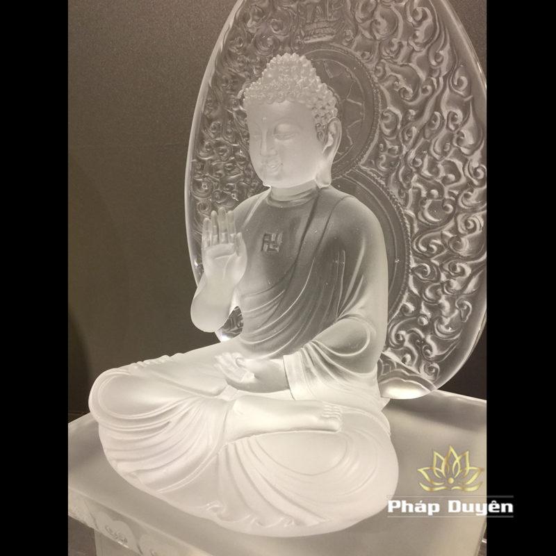 Bộ Tượng Dược Sư Lưu Ly, Ngồi 7 Màu, Có Lá Đề, Cao 38cm - Ảnh 11