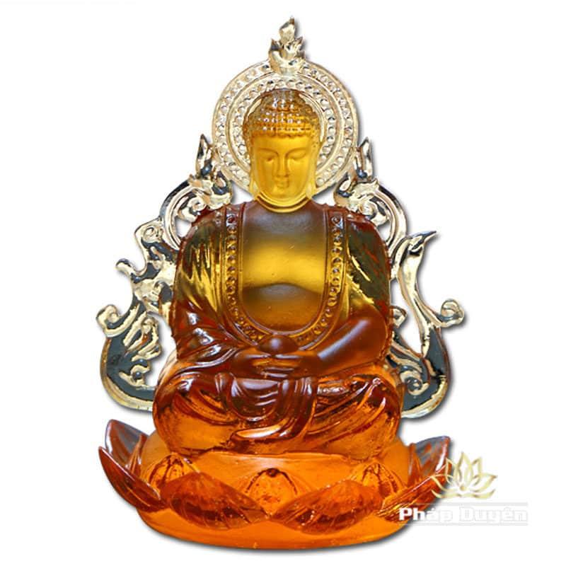 Tượng Bổn Sư Thích Ca Mâu Ni 2 Mặt Bằng Lưu Ly, Để Xe Hơi (ô tô), Để Bàn Làm Việc, Cao 12.5cm, - Ảnh 2