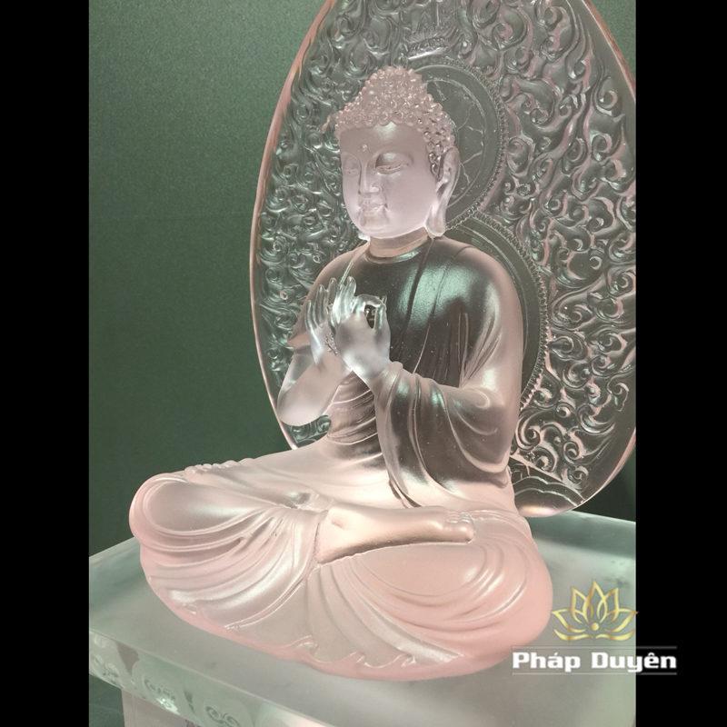 Bộ Tượng Dược Sư Lưu Ly, Ngồi 7 Màu, Có Lá Đề, Cao 38cm - Ảnh 4