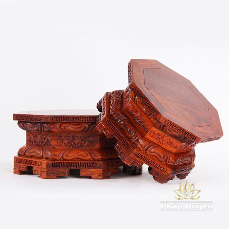 Đế Gỗ Gụ Bát Giác Mầu Vàng, Nhiều Kích Cỡ - Ảnh 4