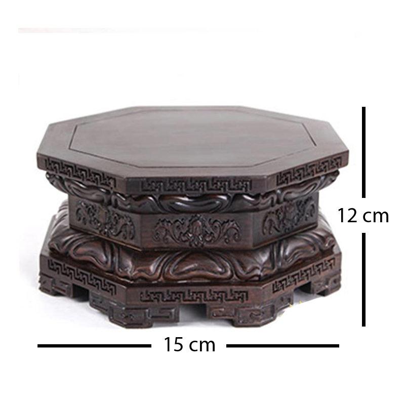 Đế Gỗ Gụ Bát Giác Mầu Nâu Đen, Nhiều Kích Cỡ - Ảnh 8
