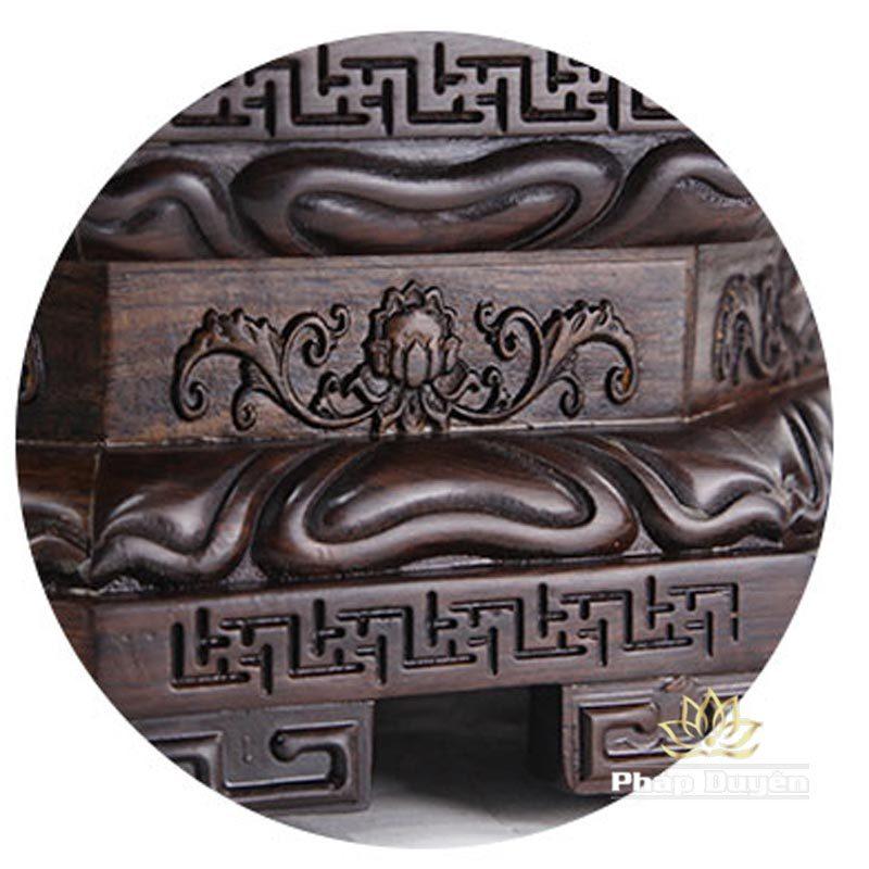 Đế Gỗ Gụ Bát Giác Mầu Nâu Đen, Nhiều Kích Cỡ - Ảnh 3