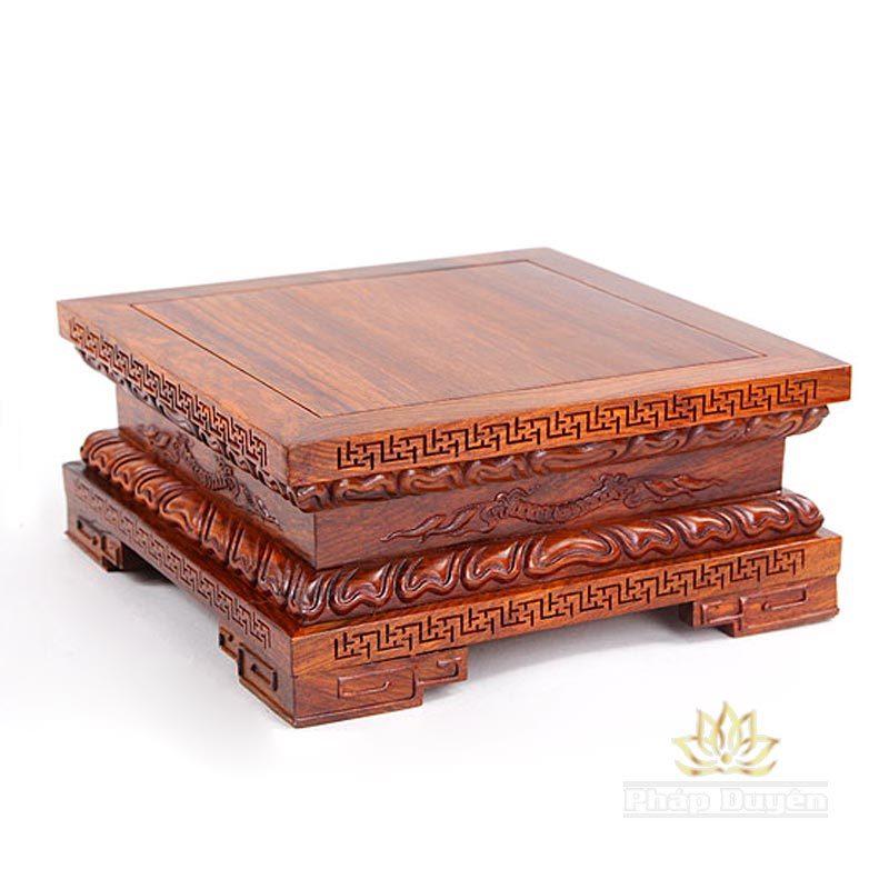 Đế Gỗ Gụ Vuông Mầu Vàng, Nhiều Kích Cỡ - Ảnh 2
