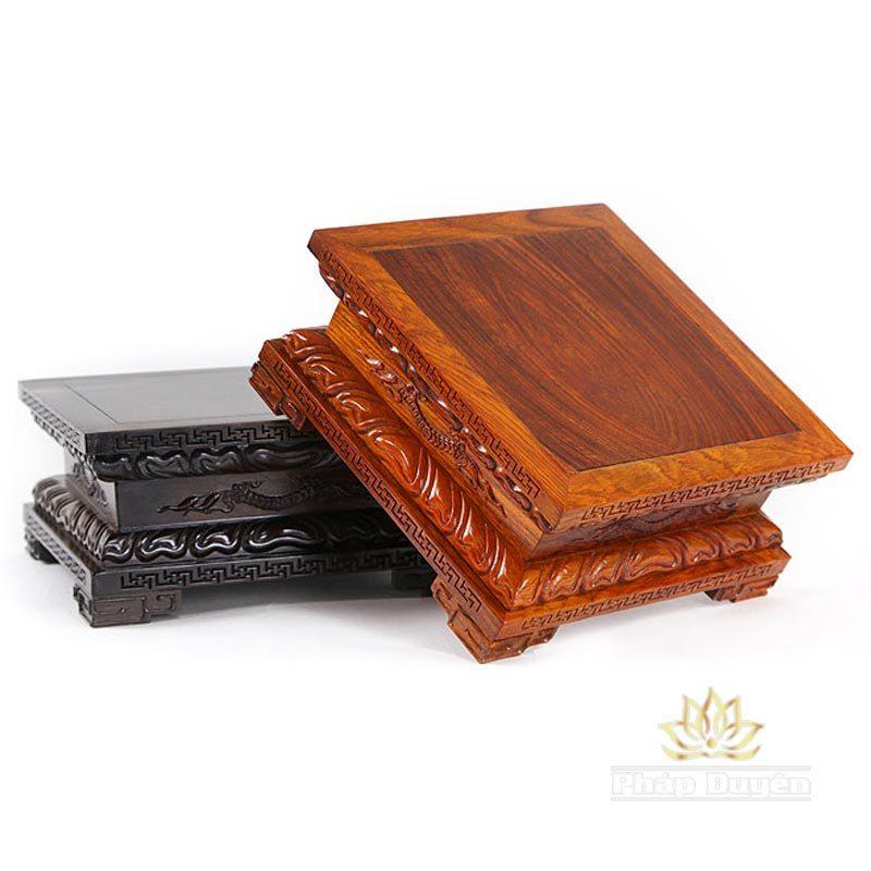 Đế Gỗ Gụ Vuông Mầu Nâu Đen, Nhiều Kích Cỡ - Ảnh 6