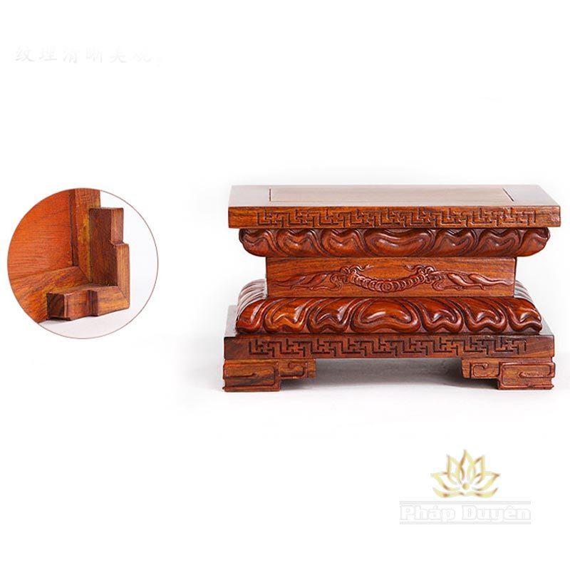 Đế Gỗ Gụ Vuông Mầu Vàng, Nhiều Kích Cỡ - Ảnh 5