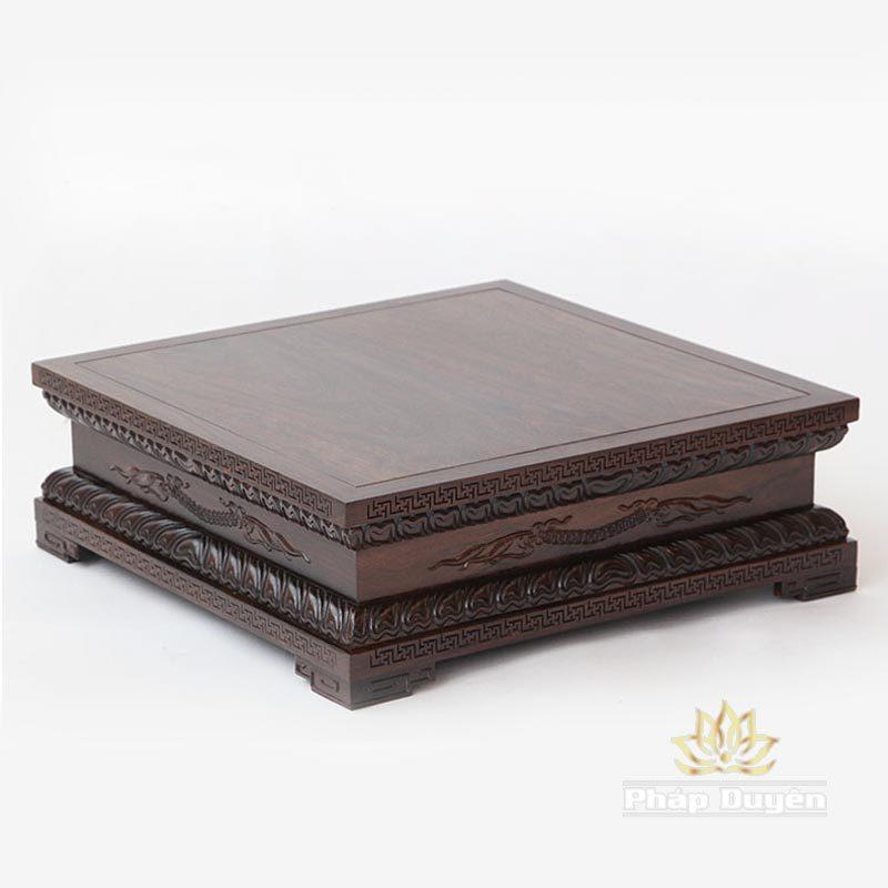 Đế Gỗ Gụ Vuông Mầu Nâu Đen, Nhiều Kích Cỡ - Ảnh 2