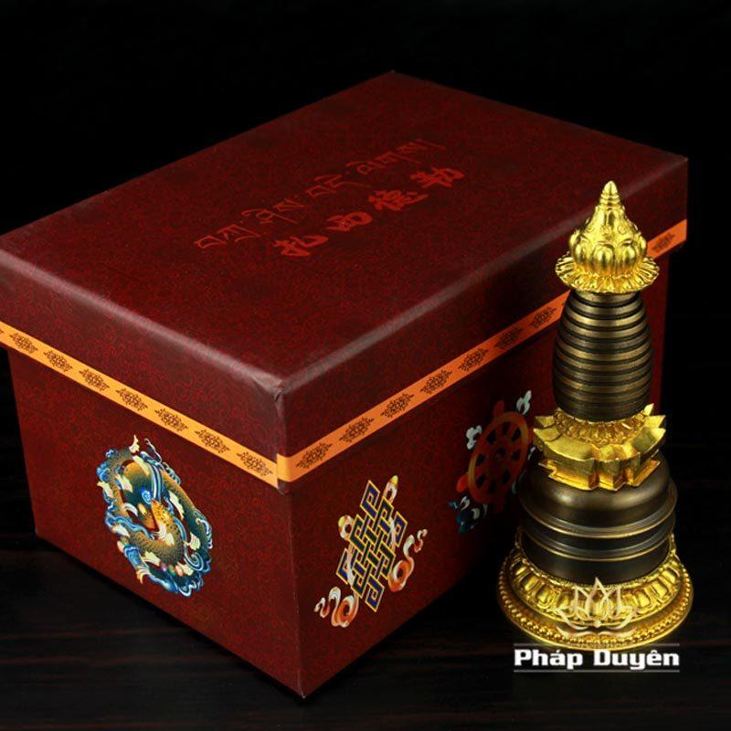 Tháp Xá Lợi Kiểu Thánh Tích Tây Tạng Bằng Đồng, Cao 13.5cm | 16.5cm | 23cm | 30cm | 33cm - Ảnh 6
