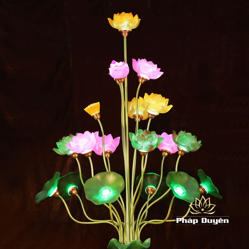 Đôi Đèn Bình Ngọc 19 Bông Nhiều Màu, Cao 130cm - Ảnh 2