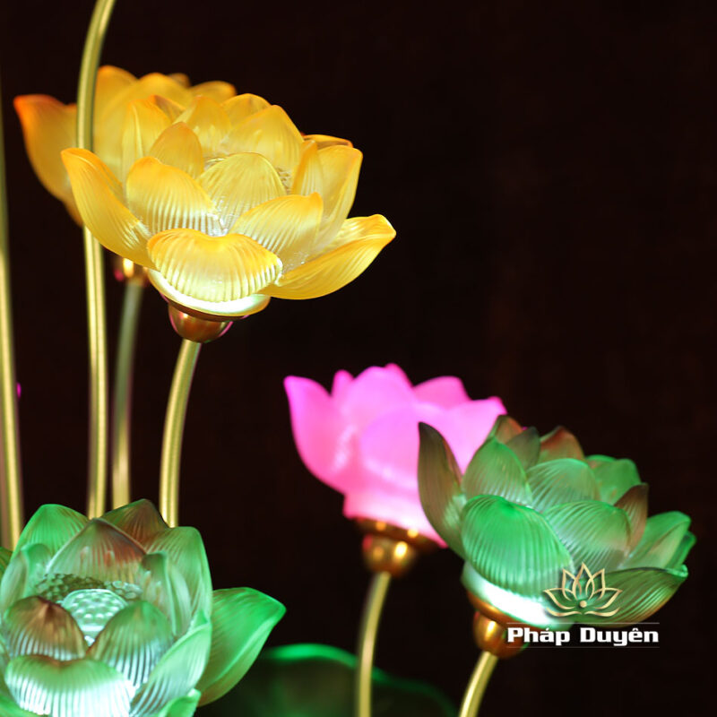 Đôi Đèn Bình Ngọc 19 Bông Nhiều Màu, Cao 130cm - Ảnh 4