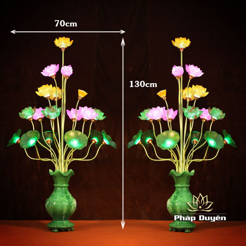 Đôi Đèn Bình Ngọc 19 Bông Nhiều Màu, Cao 130cm - Ảnh 8