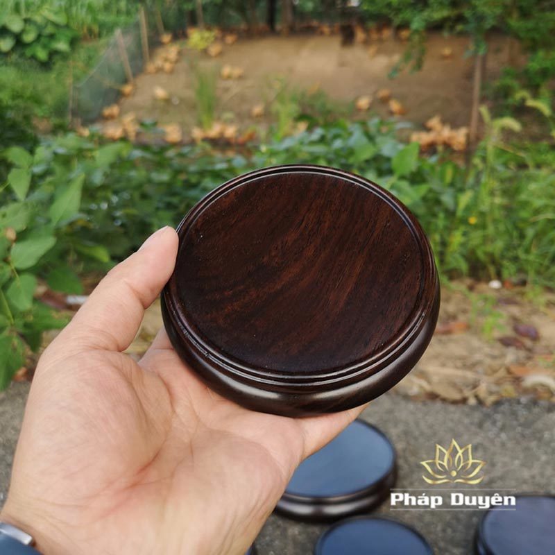 Đế Gỗ Mun Tròn Cao Cấp Loại Thấp, Đường Từ 5cm Đến 25cm - Ảnh 3