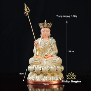 Tượng Ngài Địa Tạng Vương Ngồi, Composite Mạ Cát, Nhiều Kích Thước