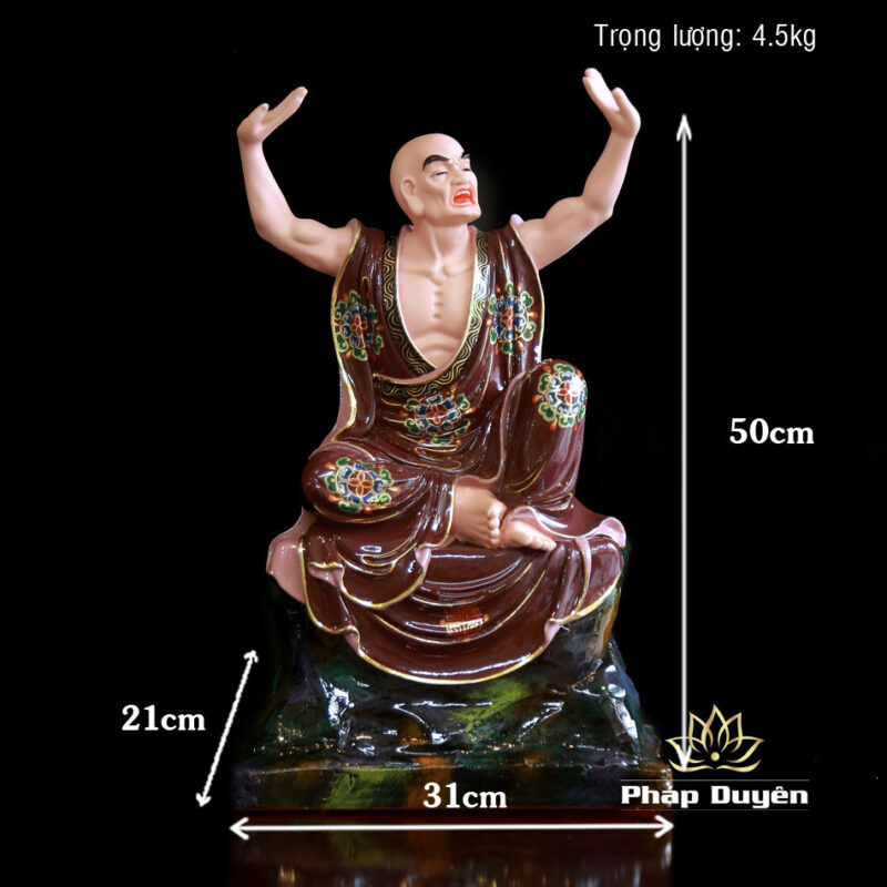 Bộ Tượng Thập Bát La Hán, Chất Liệu Composite, Cao 48cm - Ảnh 54