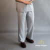 Bộ Cư Sĩ Nam Cổ Trụ Tay Ngắn Vải Linen Màu Xám, Size S, M, L, XL - ảnh 2