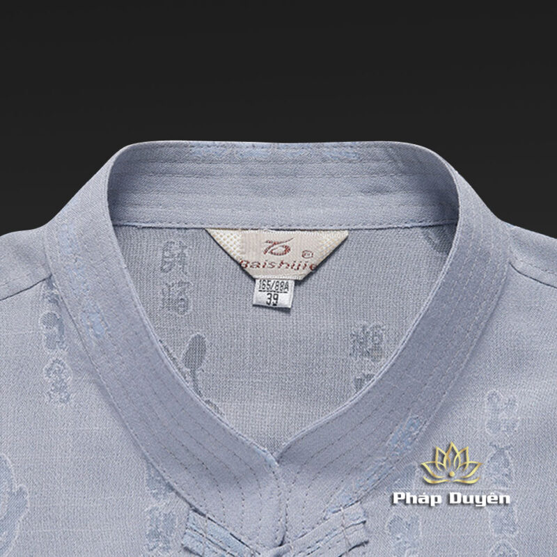 Bộ Quần Áo Nam Ngắn Tay Vải Lanh Màu Xám, Cỡ 39-43 - Ảnh 4