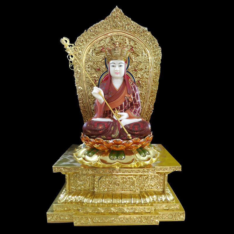 Tượng Ngài Địa Tạng Ngồi Đế Vuông, Bột Đá Sơn Nâu Đỏ, Cao 66cm