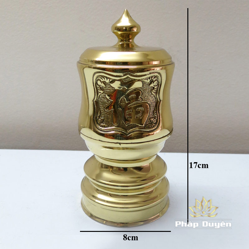 Đài Đồng Chạm Khắc Chữ Phúc Vàng Bóng, Đường Kính 8cm I 10cm I 11cm I 12cm - Ảnh 8
