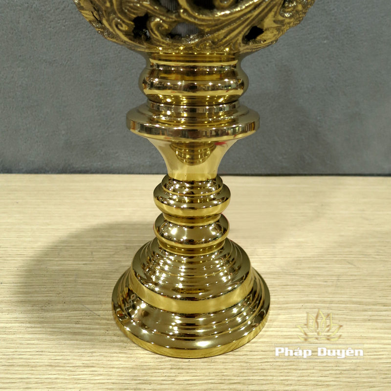 Đôi Đèn Đồng Chạm Khắc Rồng Phượng Vàng Bóng, Cao 36cm, 42cm, 48cm, 58cm - Ảnh 6