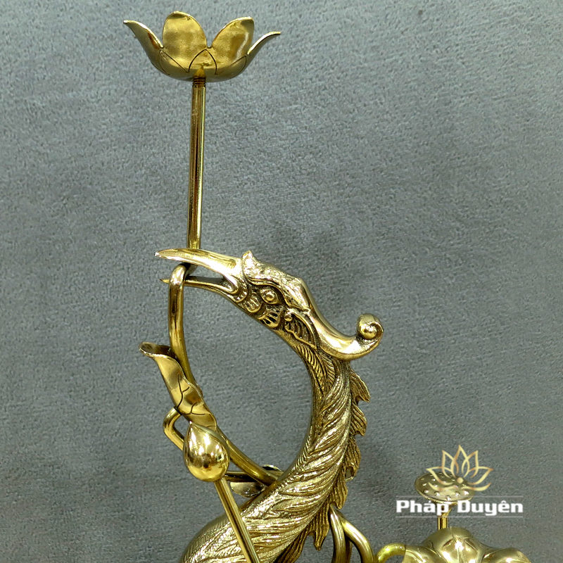 Đôi Hạc Thờ Đồng Vàng Bóng, Cao 47cm, 52cm, 58cm, 67cm, 73cm - Ảnh 3
