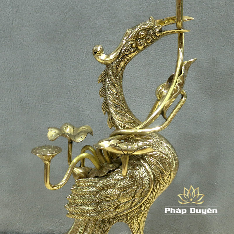 Đôi Hạc Thờ Đồng Vàng Bóng, Cao 47cm, 52cm, 58cm, 67cm, 73cm - Ảnh 5