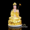 Bộ Tượng Tây Phương Tam Thánh Ngồi, Bột Đá Hồng Dát Vàng, Cao 48cm - ảnh 11