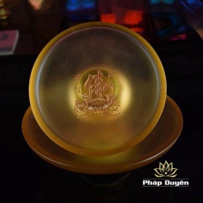 Alternative view of Đĩa Lưu Ly Khắc Chữ Phật Cao Cấp, Nhiều Kích Thước