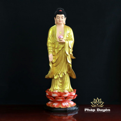 Alternative view of Bộ Tượng Tây Phương Tam Thánh Đứng Đài Sen Đế Bát Giác, Chất Liệu Composite, Cao 80cm