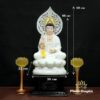 Tượng Đức Quan Âm Ngồi Bột Đá Hồng Có hào Quang, Cao 48cm (Tổng 60cm) - ảnh 5