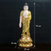 Tượng Phật A Di Đà Đứng, Chất Liệu Bột Đá Dát Vàng Lá 998, Cao 66cm - ảnh 5
