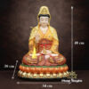 Tượng Quan Âm Bồ Tát Ngồi, Chất Liệu Bột Đá Vẽ Gấm Viền Dát Vàng 998, Cao 48cm - Ảnh 6